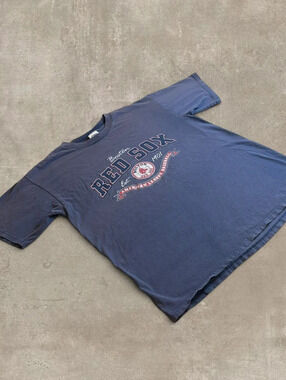 Vintage CSA Boston Red Sox Graphic T Shirt Faded Blue Mens XL